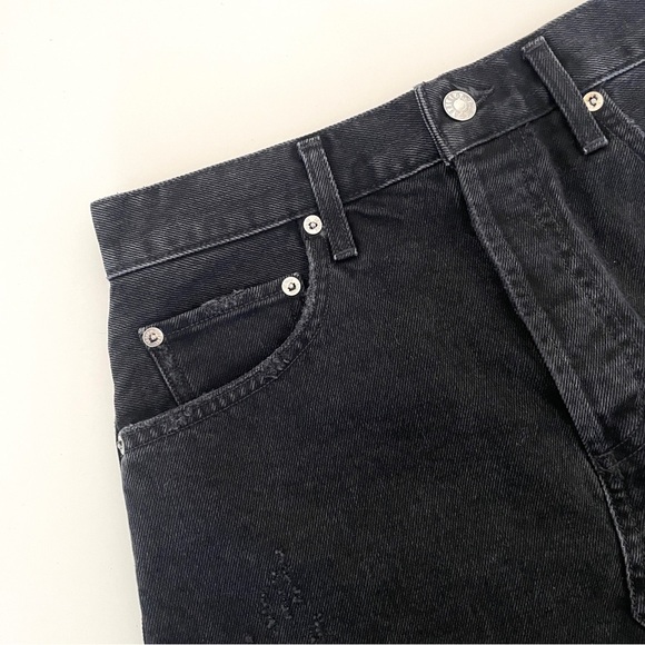 AGOLDE Quinn High Rise Black Denim Mini Skirt - Picture 7 of 10